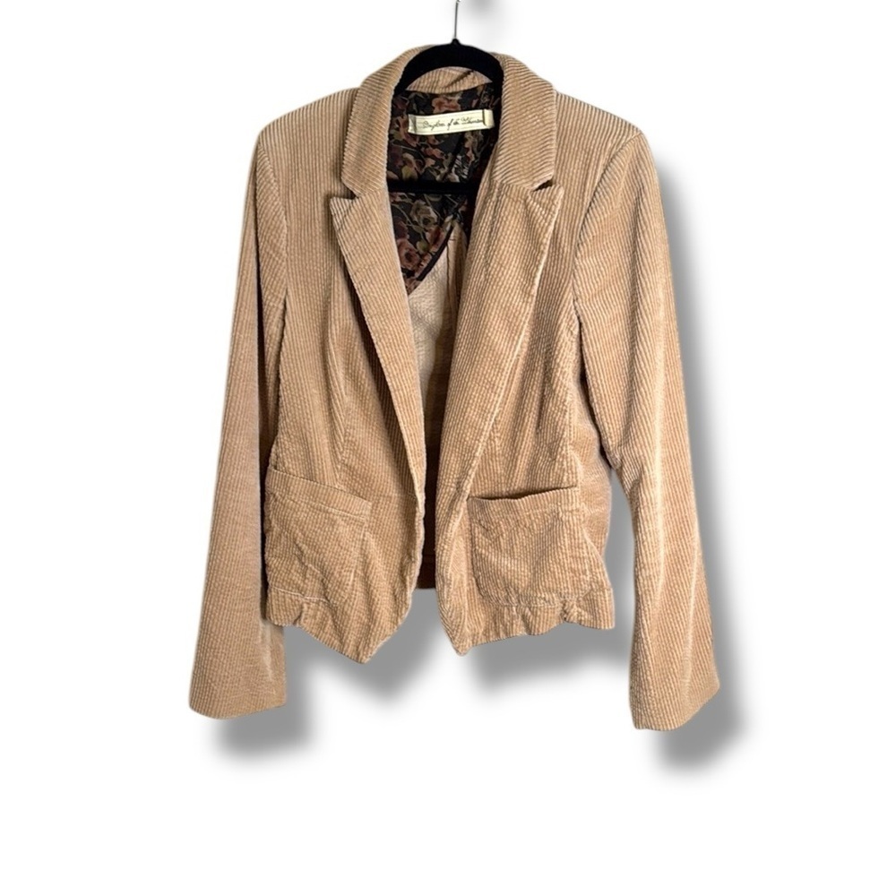 Daughters of the Liberation Tan Corduroy Cropped Jacket Size 12 Y2K 2000s